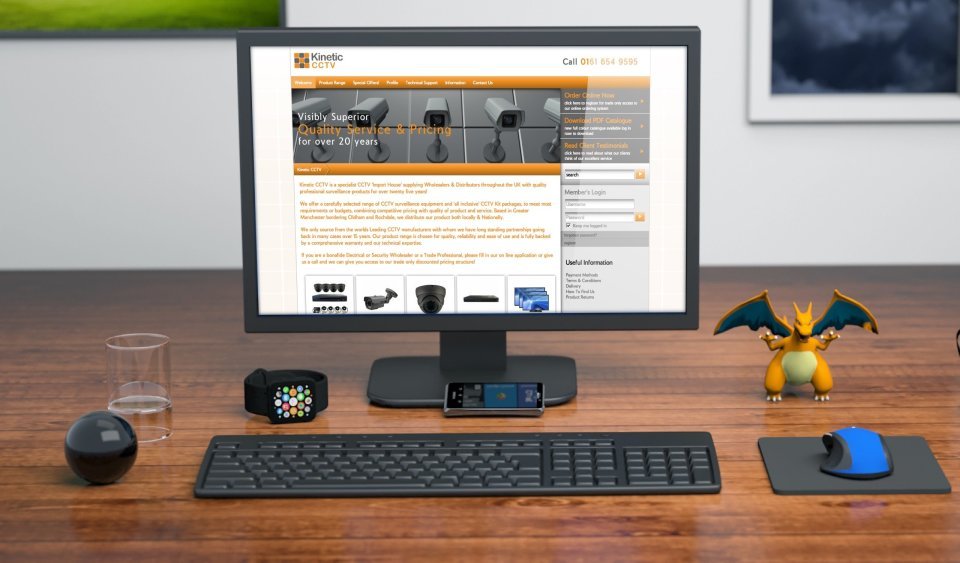DuoCMS Editable Website Design for Kinetic CCTV who are based in Manchester