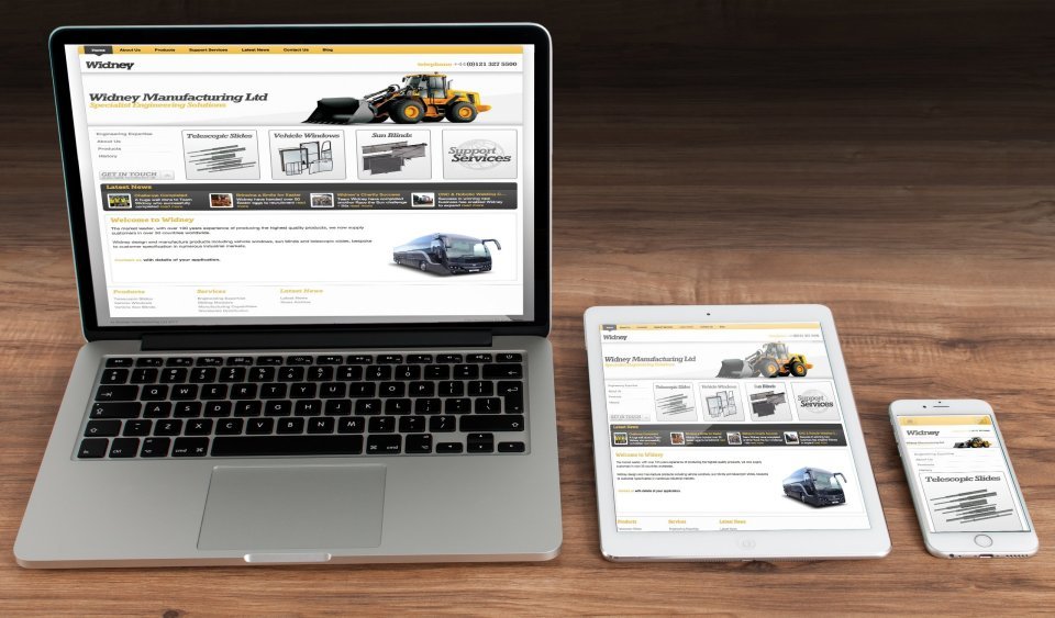Easy Edit Website Design for Widney Manufacturing who are based in Birmingham